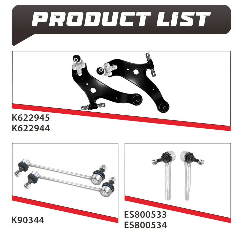 Front Control Arm Sway Bar Tie Rod For 2008-2018 Toyota Highlander Lexus RX350 - Image 4 of 4