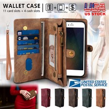 2-in-1 Leather Removable Wallet Magnetic Flip Card Case Cover For  iPhone 8 Plus