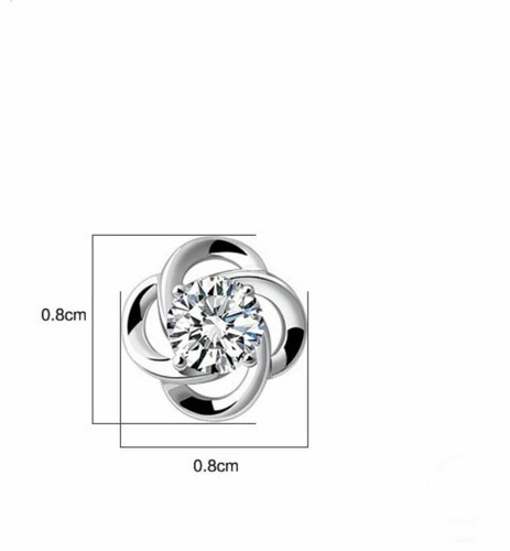Crystal Swirl Stone Stud Earrings Silver Plated Women Jewellery Gift UK - Picture 5 of 6