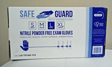 Medical Exam Grade Nitrile Disposable Glove - L Size Gloves - 100 Ct.