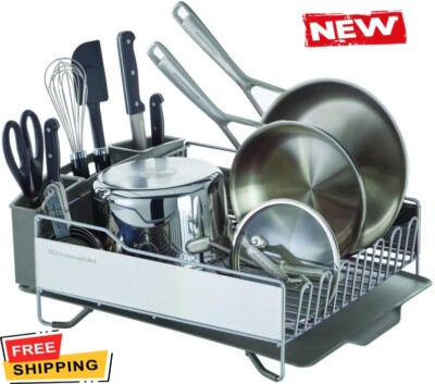 Dish Drying Rack Stainless Steel Dish Rack for Kitchen Counter, Large Capacity..