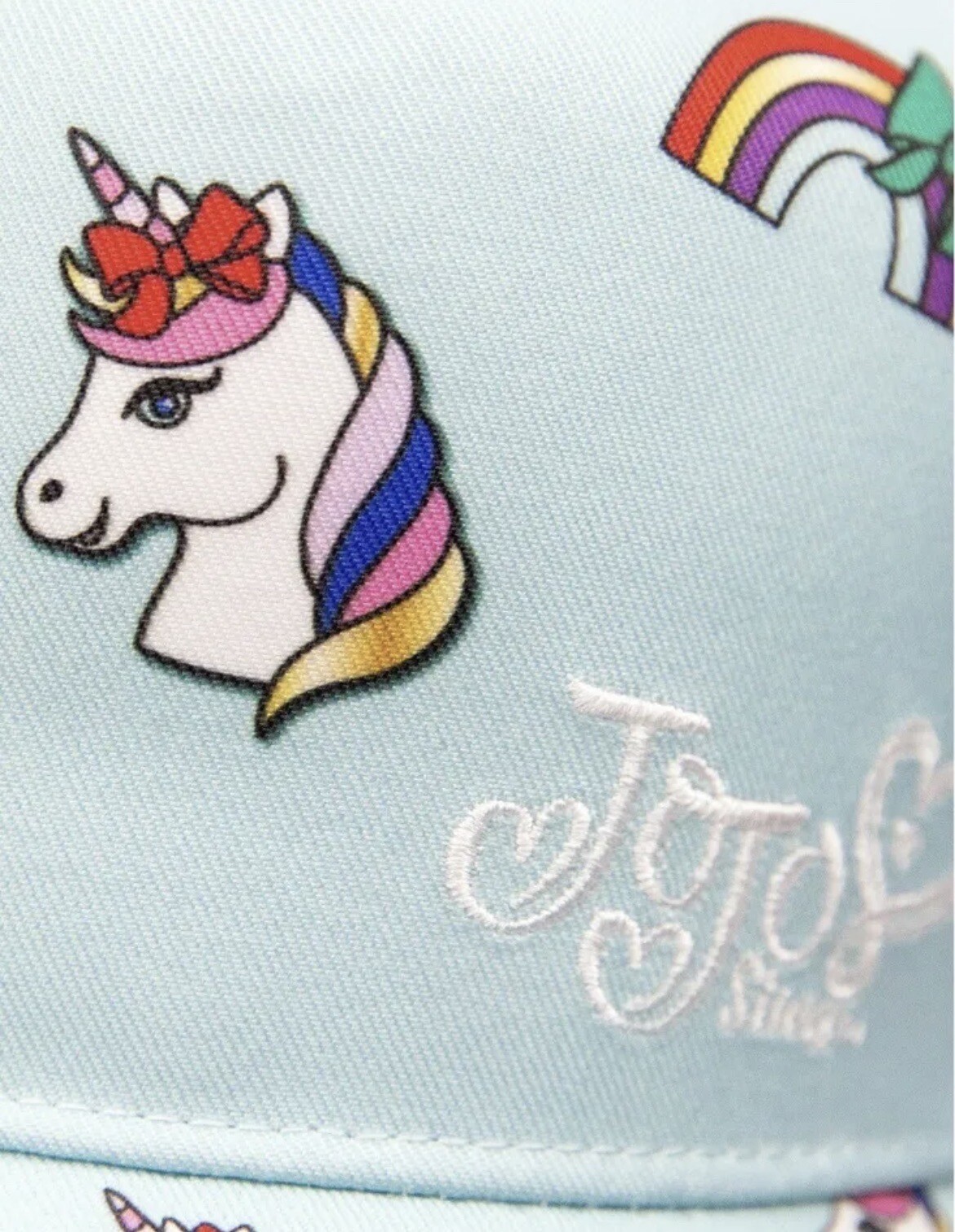 Jojo Siwa Girls Kids Baseball Hat Blue Unicorns & Rainbows - New Great Gift For