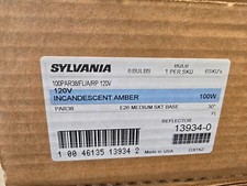 Lot of 6 Bulbs Sylvania 100 PAR38/FL/A/RP Flood Light Amber