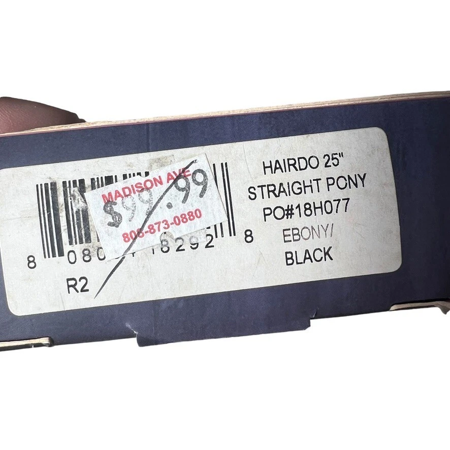 Hairdo 25" Straight Wrap Around Pony Hair Extensions Ebony Black - Image 3 of 4