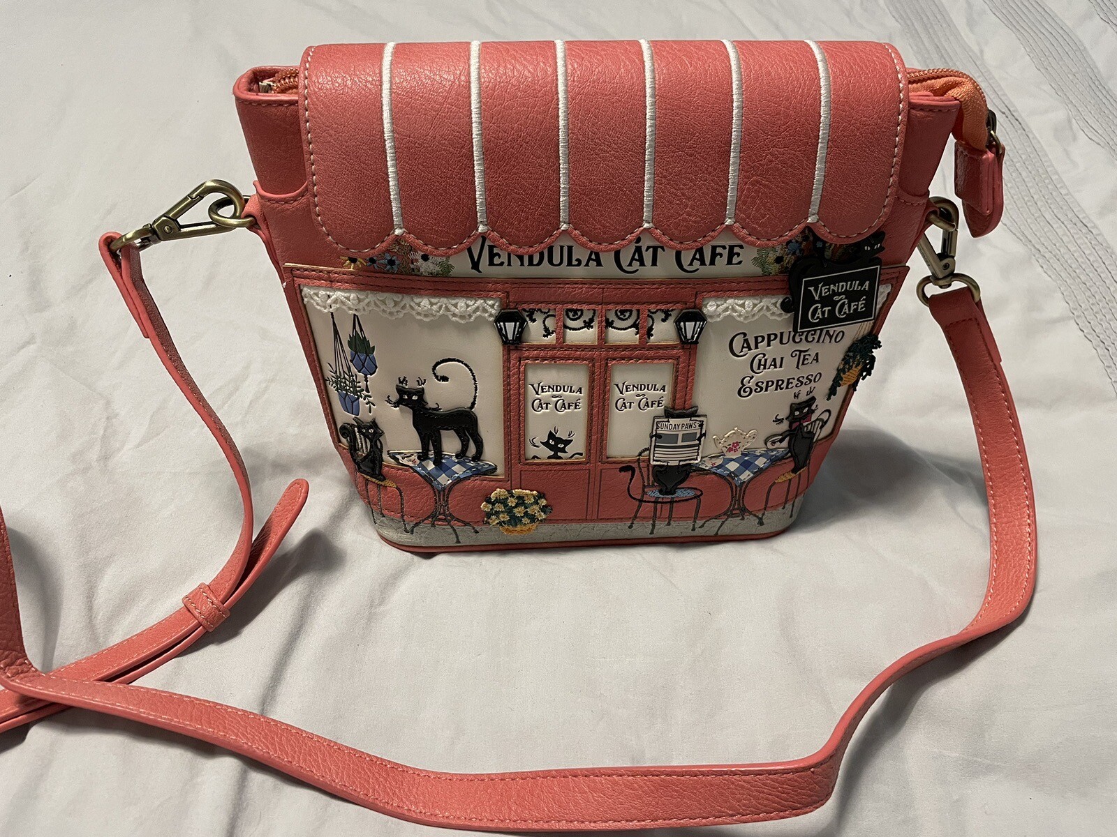 Vendula London Pink Cat Café Crossbody Bag eBay