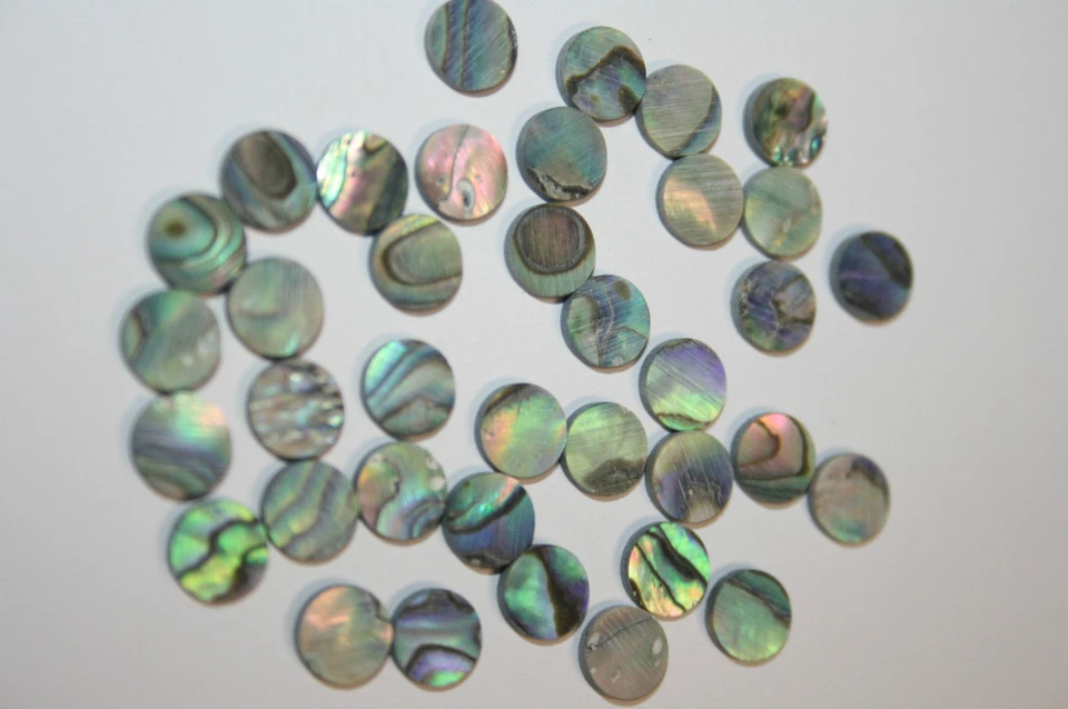 Abalone Inlay Inlays Guitar ca 1,5 mm dick in 6,0 und 6,3 mm Durchmesser