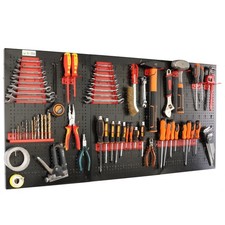 botle Werkzeugwand Metall 120 x 60 cm, Wandregal + Werkzeughalter 25-tlg Set