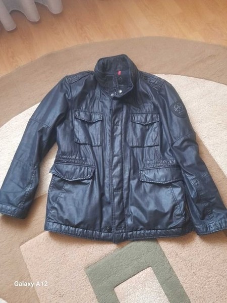 Men Strellson Jacket Black Leather 44