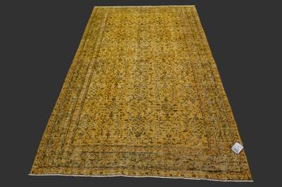 #ad YELLOW Turkish Oushak Rug 5x8 Vintage Handmade Anatolian Small Doormat Kilim $180.00