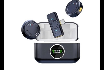 Wireless Lavalier Microphone Android, With Lightning/USB-C Plug-Pl...