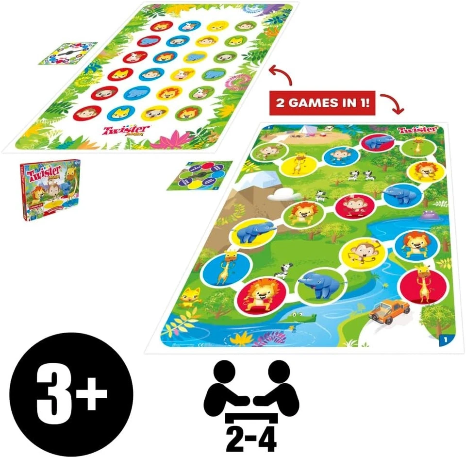 Hasbro Gaming Twister Junior, Classic Party Game Reimagined for 3+ Year Olds - Image 3 of 4