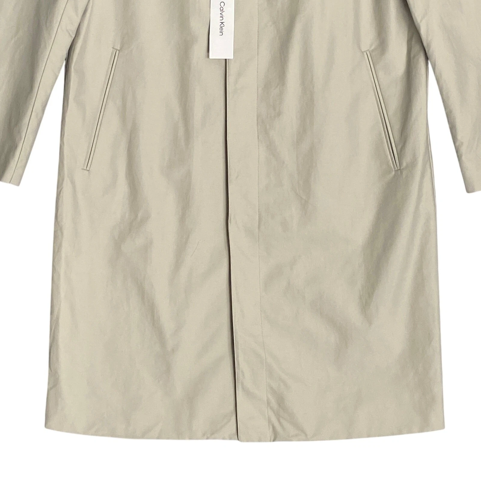 Calvin Klein Coat Men's Medium Classic Style Trench/Raincoat Abbey Stone NEW - product detail image 6