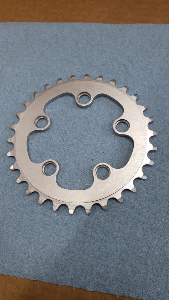 PLATO VINTAGE SALSA CYCLES 30t 5 pernos 74mm plata aluminio hecho en ee. uu. nos Foto 2 de 4