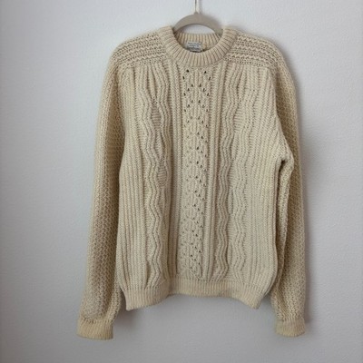 Kilspindie for Jacobson's Fisherman Sweater Men's Large Cable Knit Wool Scotland