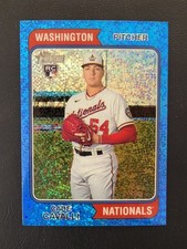 2023 Topps Heritage Cade Cavalli #188 Chrome Blue Sparkle (RC) Nationals 