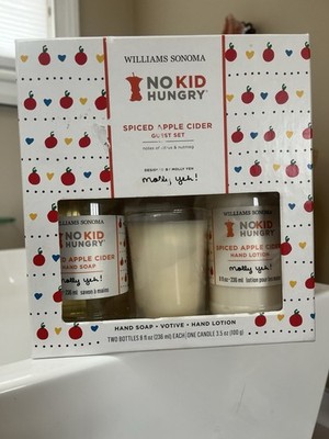 WILLIAMS SONOMA Spiced APPLE CIDER Guest Set Candle & Hand Soap & Lotion NEW