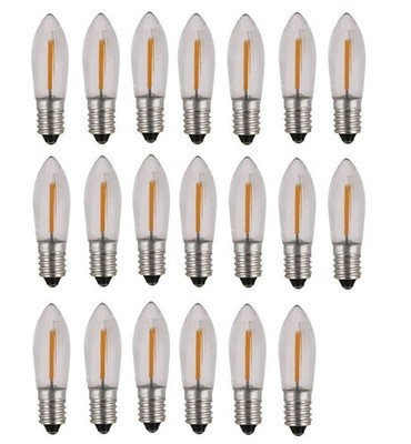 20-100 x E10 COB LED Ersatzlampen Glühbirnen Topkerze Licht 0,2W 14-55V Warmweiß