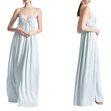BHLDN Sachin & Babi Jessica Crinkled Georgette Ice Blue Formal Maxi Gown Size 2