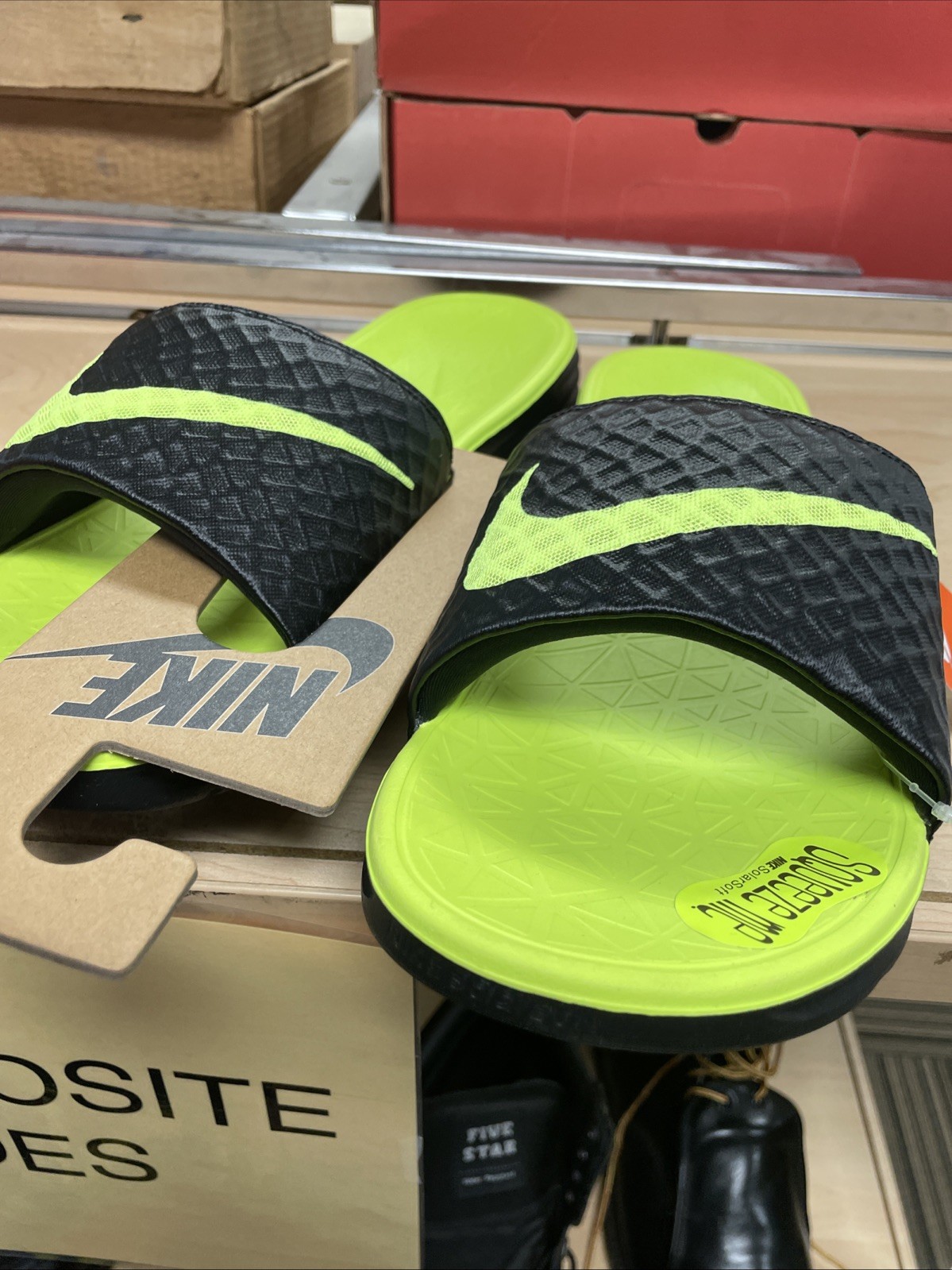 Nike Benassi SolarSoft Vintage Men's Size 16 Slides with Tags-image