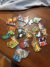 Melissa Doug Lot Of 19 Wooden Animal Magnets
