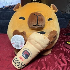 (ZURU) Snackles Series 2: SPENCER CAPYBARA With Kung Fu Tea Boba 16" Plush (NEW)