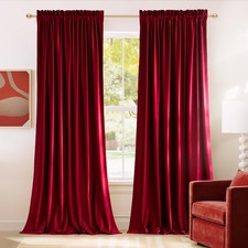 NICETOWN Red Velvet Blackout 52"W x 84"L Pack of 2 , Series -
