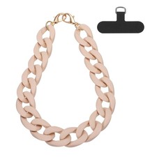 Phone Wrist Strap, 15" Acrylic Cellphone Chain with Tether Tab, Khaki