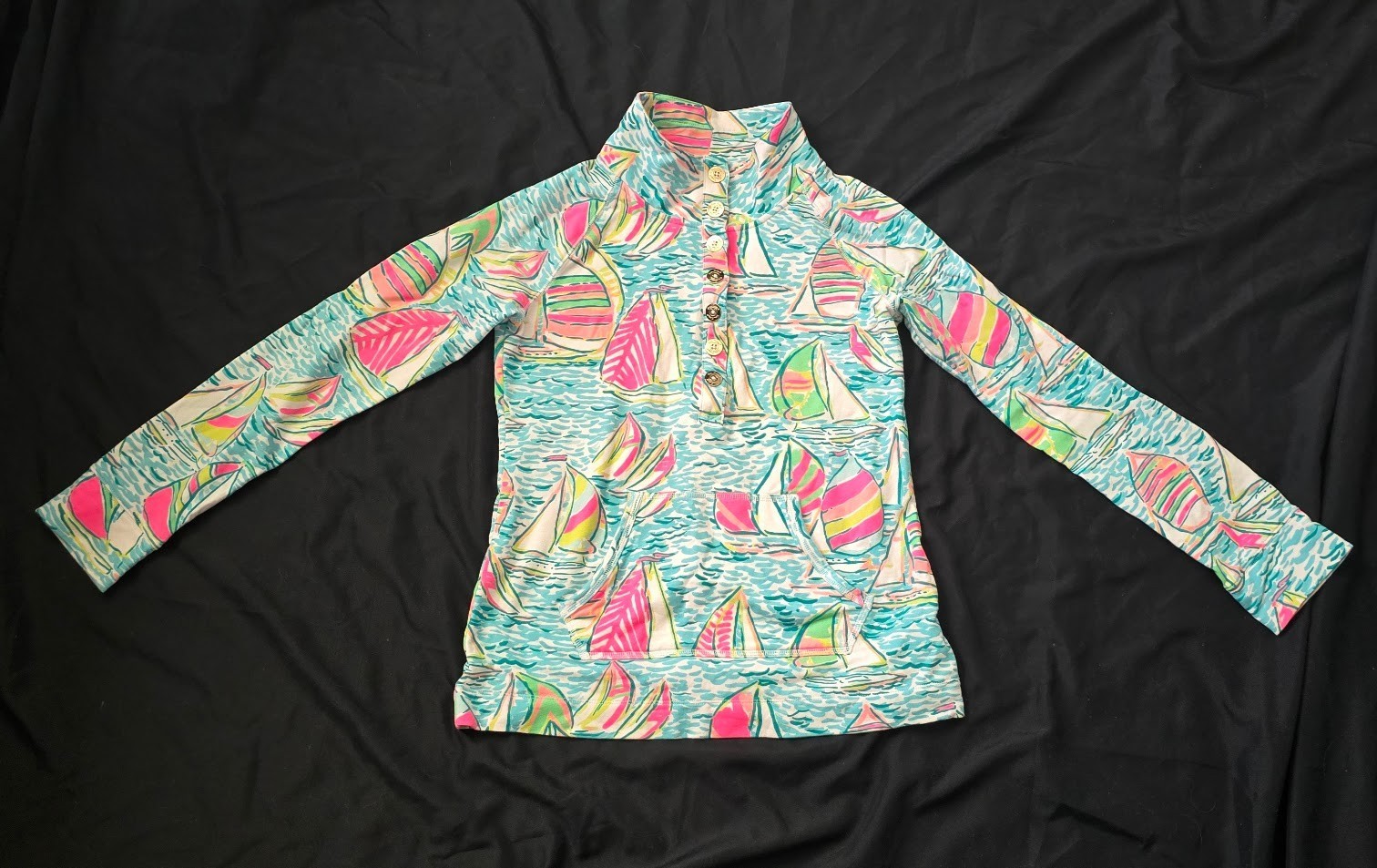Lilly Pulitzer Popover Pullover Buttoned Shirt - … - image 1
