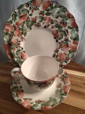 Nikko Fine Tableware PRECIOUS Pink Roses Floral Dinnerware Set of 4