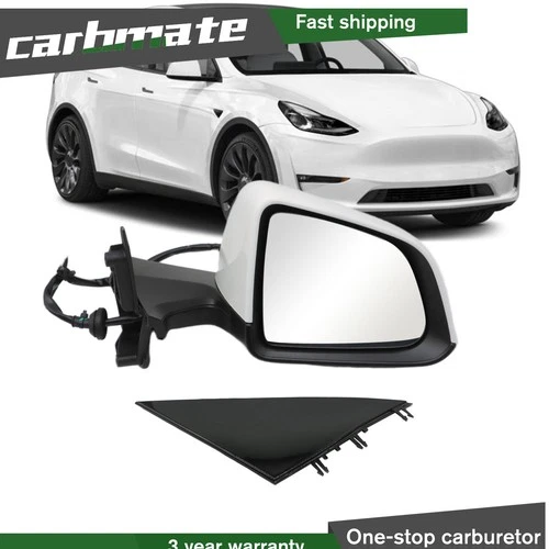 White Right side For Tesla Model Y 2020-2023 1594112-00-C Passenger Mirror