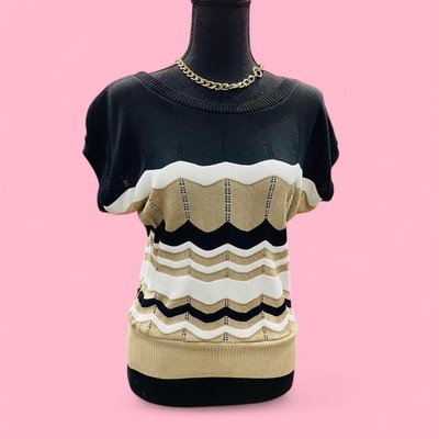 Zig Zag Chevron Lightweight Sweater Mod Stripes Medium NEW