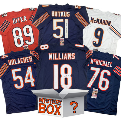 Autographed/Signed Chicago Football Jersey Mystery Box with PSA JSA or Beckett C