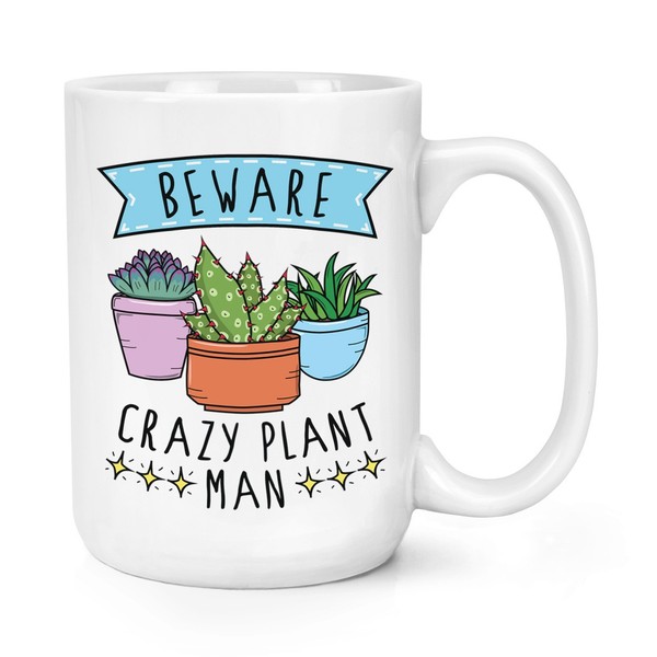 Beware VerrüCkte Pflanze Mann 426Ml Groß Becher Tasse - Lustiger Witz Vatertag-image