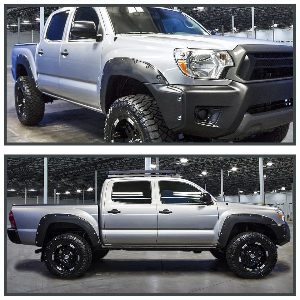 Fits 2012-2015 Toyota Tacoma Pocket Style Bolt On Rivet Fender Flares Smooth Foto 4 de 4
