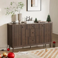 59.8" Sideboard Buffet Cabinet with Storage with 2 Doors, 3 Drawers and Shelves