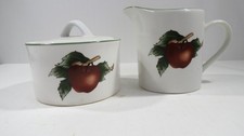 Cades Cove Collection Set of 2 Piece SUGAR CREAMER Set Apple Themed NO DAMAGE