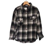 YMI With Love Flannel Shirt Shacket Black Pla...