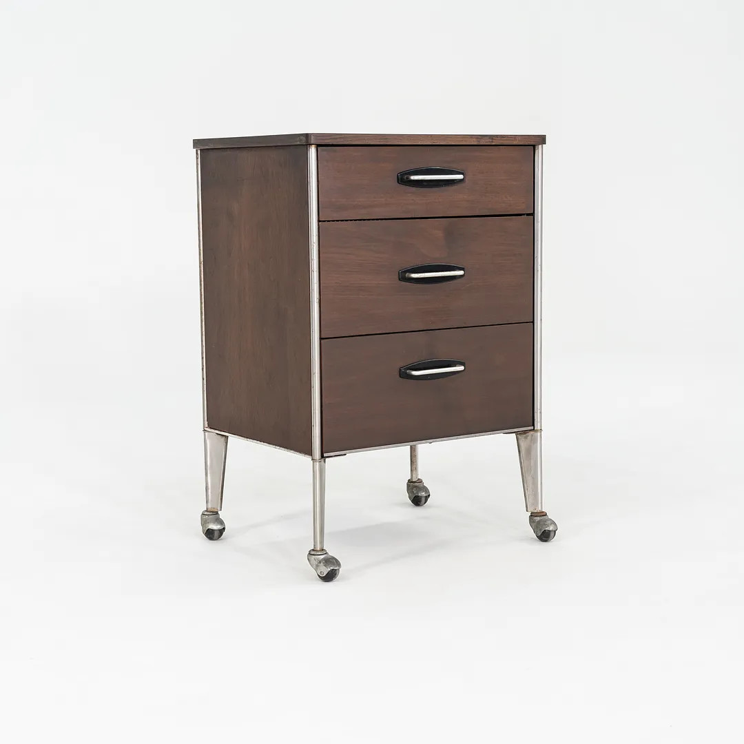 1950s Raymond Loewy for Hill Rom Rolling 3-Drawer Cabinet