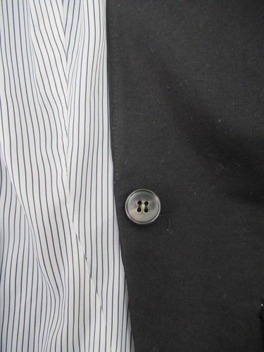 H&M Suit Jacket Black Pockets Pinstripe White Lining Women's Size 2 - Picture 3 of 5