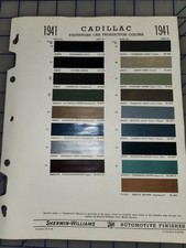 1941 Cadillac Color Chip Brochure Sheet Original 1941 Cadillac Color Chip Brochure Sheet Original