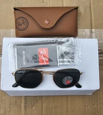 RAY BAN RB3548N 002 58 Black Hexagonal 51 mm Unisex Polarized Sunglasses