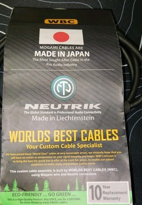 Neutrik Male To Female Microphone  Cable 1.5 ft