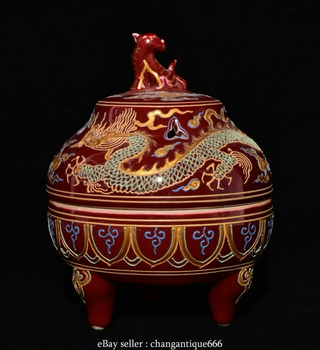 ☆古陶磁 中国 清朝 色絵 香炉 古玩 B6 陶瓷中国风红色香炉| eBay