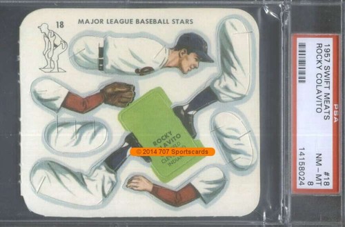 Rocky Colavito #18 1957 Swift Meats card