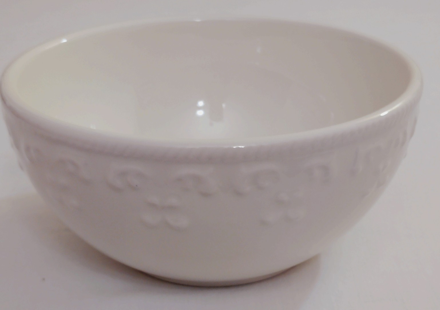 Better Homes and Gardens Ivory Scroll Soup/Cereal Bowl Set of 2 Off White