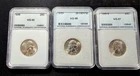 (3) 90% Silver Washington Quarters - UNC