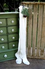Antique Long Cotton Child's Stockings w Christmas Pine & Bell