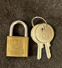 Ruger Brass Gun Lock Mini-Lock Padlock with 2 Keys
