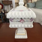 Vintage Westmoreland Painted Milk glass Wedding Cake Box