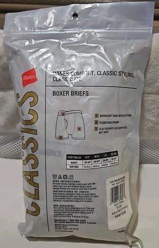 Vintage 2004 Hanes 2 pares de calzoncillos boxer blancos para hombre talla XL extra grandes 40-42 NUEVO - Imagen 4 de 6